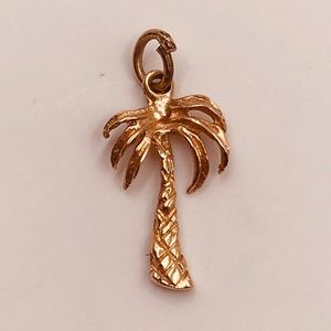 14k solid gold palm tree charm